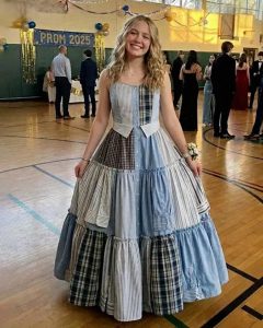 I Sewed a Dress From My Dad’s Shirts for Prom in His Honor – My Classmates Laughed Until the Principal Took the Mic and the Room Fell Silent